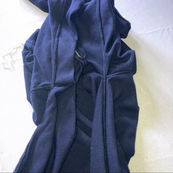 Jeanne Pierre Size L Sweater Tunic Dress Blue Zipper Turtleneck Pockets - Picture 10 of 12